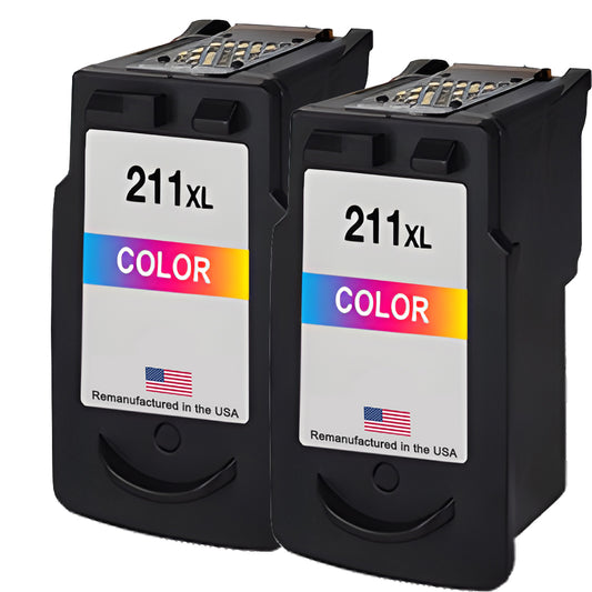 U.S. Remanufactured for Canon CL-211XL Color Ink Cartridge Twin Pack