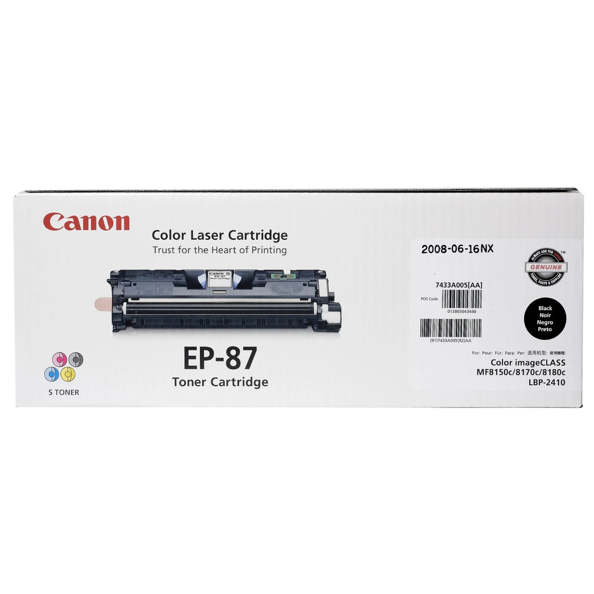 New, Pre-Owned -  New, Pre-Owned - EP-87 High Yield Black Toner Cartridge, 7433A005