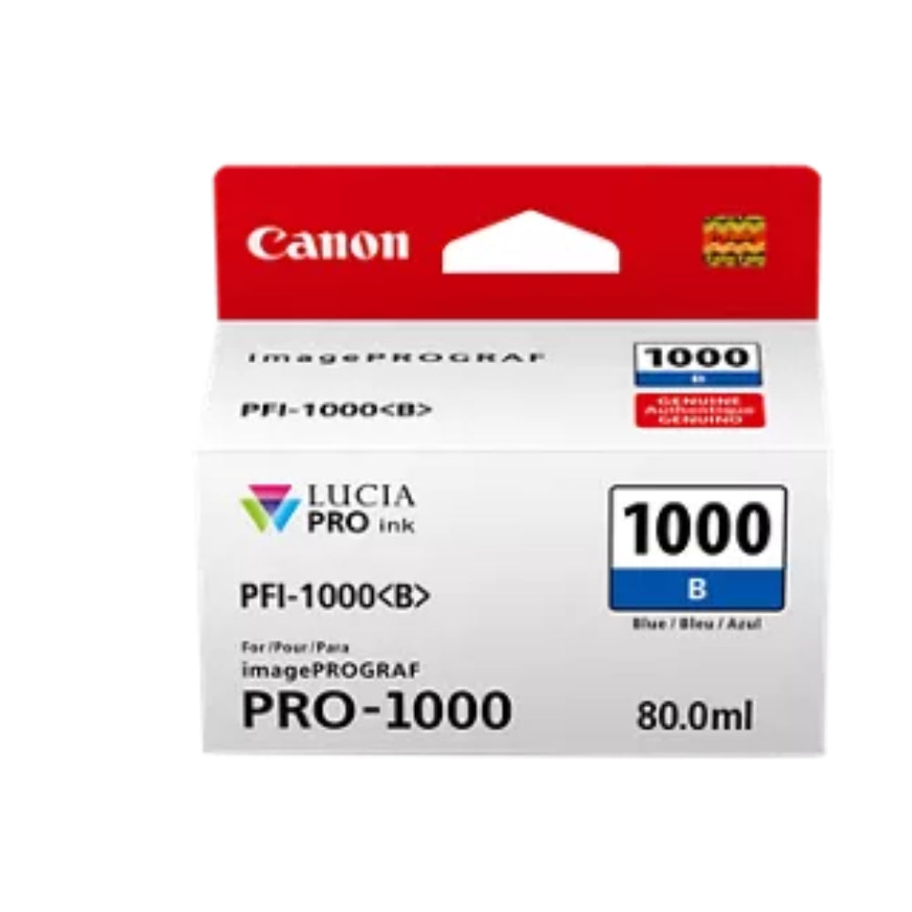 New, Pre-owned, Original Canon PFI-1000 Standard Yield Blue Ink Cartridge, 0555C001