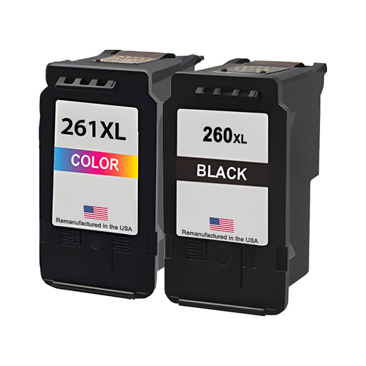 U.S. Remanufactured for Canon PG-260XL Black / CL-261XL Color Ink Cartridge Combo Pack