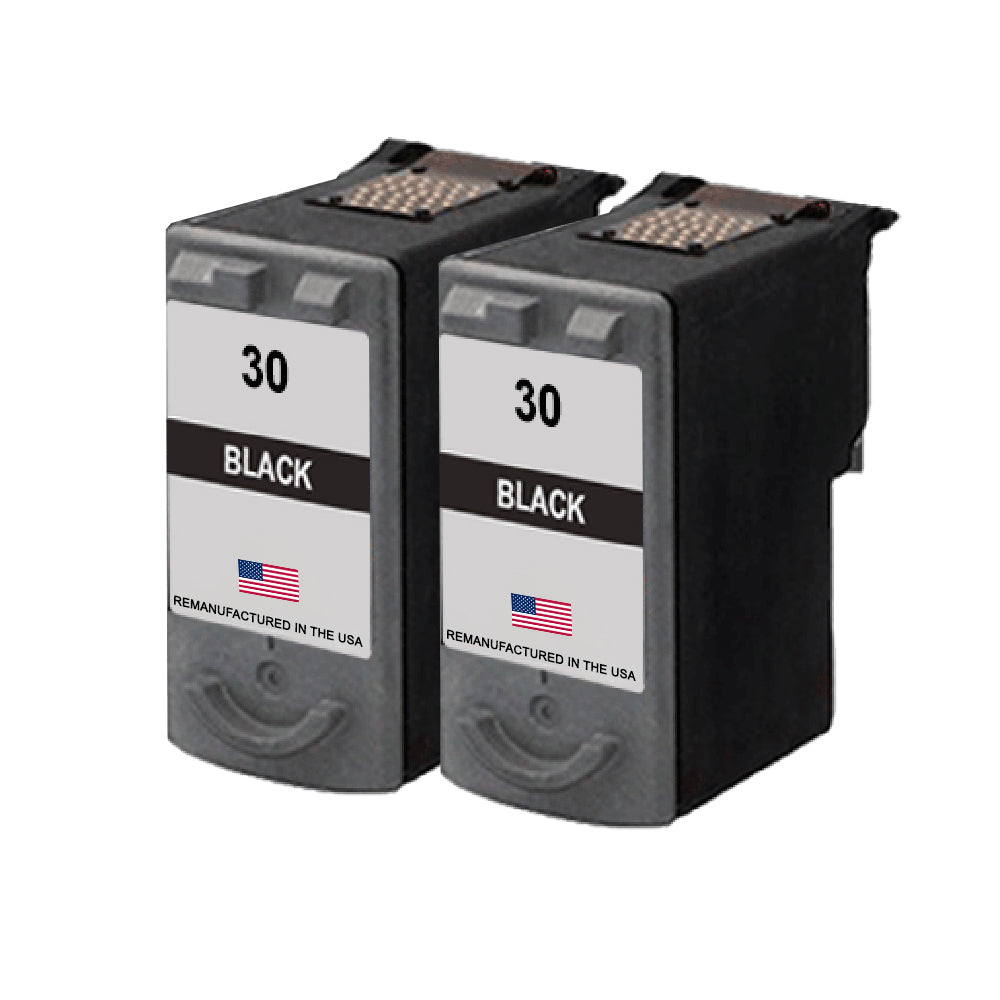 U.S. Remanufactured for Canon PG-30 Black Ink Cartridge Twin Pack