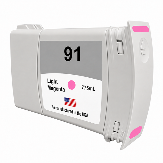 U.S. Remanufactured for HP 91 775mL (C9471A) Light Magenta Ink Cartridge