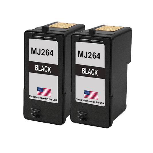 U.S. Remanufactured Ink Cartridges for Dell Series 8 MJ264 Black Twin Pack
