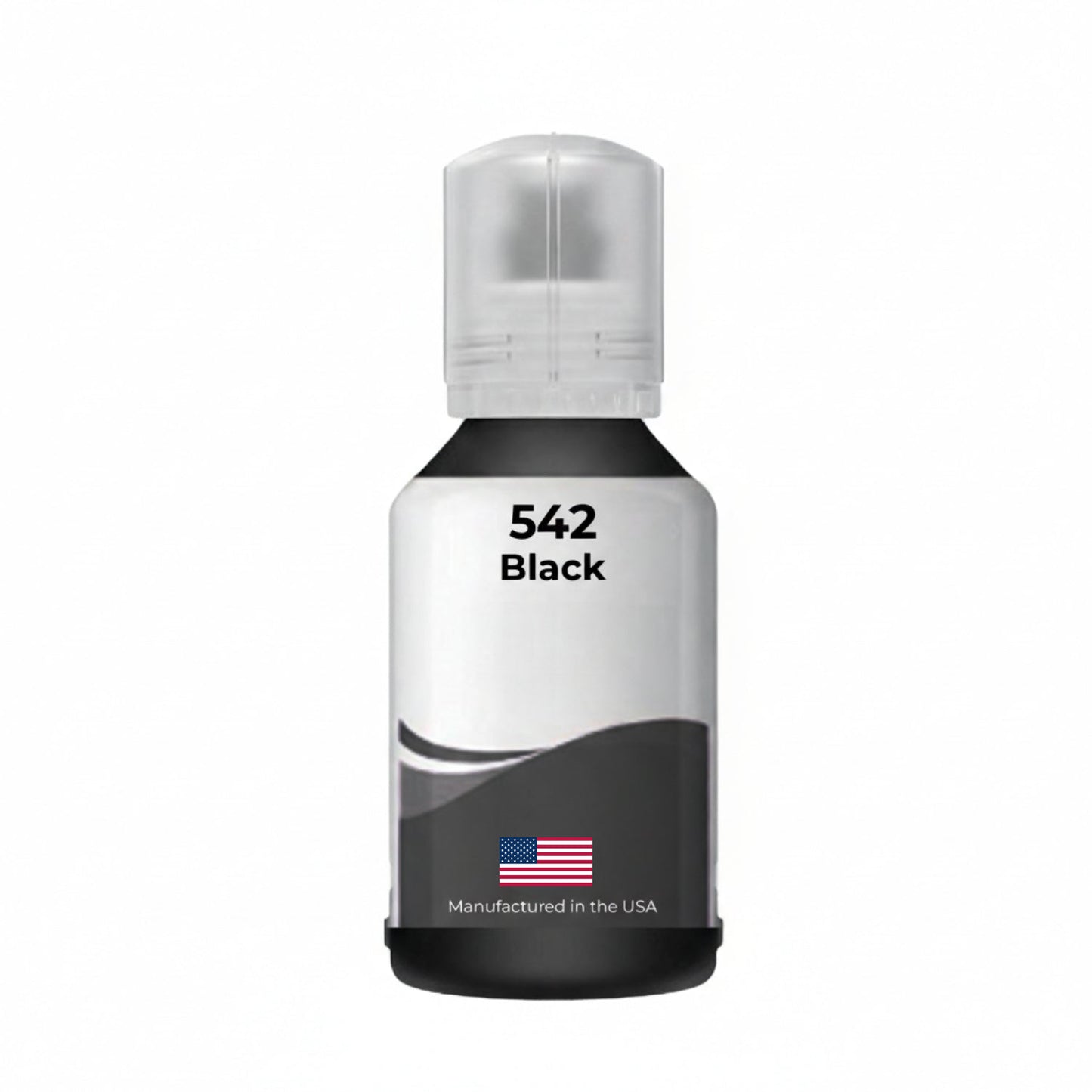 US Remanufactured for Epson 542 (T542120-S) 130 ml Black Ultra High Yield Ink Bottle Made in the USA, T542120-S