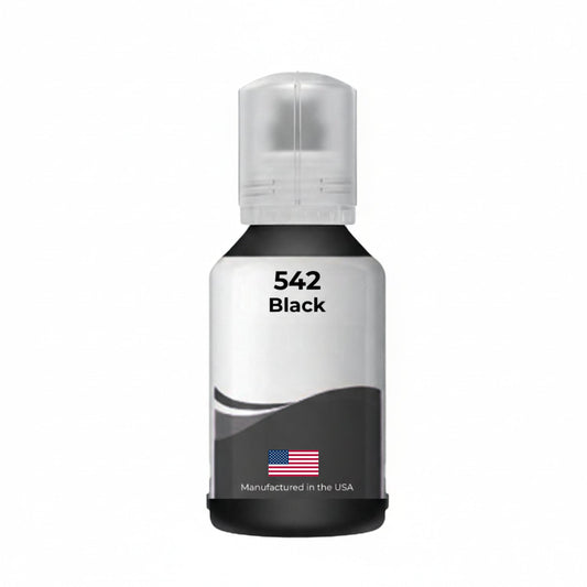 US Remanufactured for Epson 542 (T542120-S) 130 ml Black Ultra High Yield Ink Bottle Made in the USA, T542120-S
