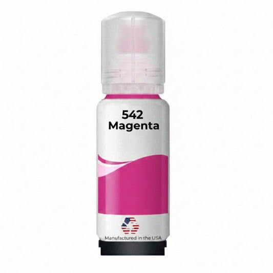 US Remanufactured for Epson 542 (T542320-S) 70 ml Magenta Ultra High Yield Ink Bottle Made in the USA, T542320-S