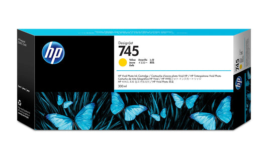 Genuine HP 745 300ml High-Yield Yellow DesignJet Ink Cartridge