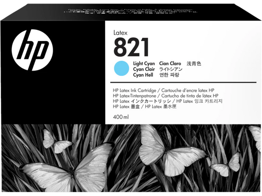 Genuine HP 821 400ml High-Yield Light Cyan Latex Ink Cartridge