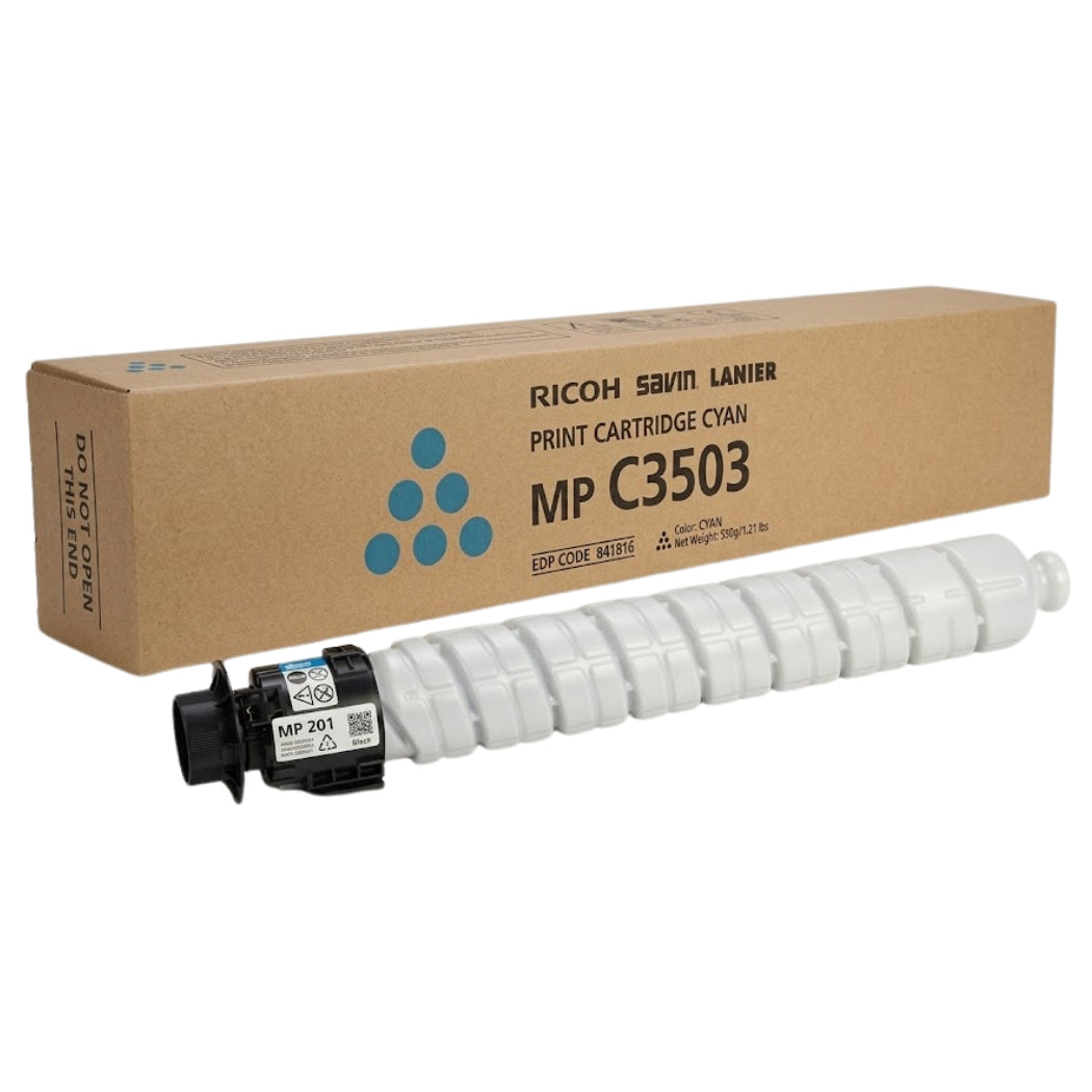 New, Pre-Owned - Ricoh MP C3503 Standard-Yield Cyan Toner Cartridge, 841816