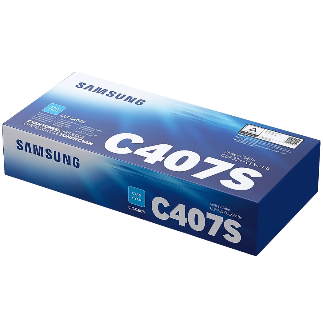 New, Pre-Owned - Samsung C407 Standard Yield Cyan Toner Cartridge, CLT-C407S