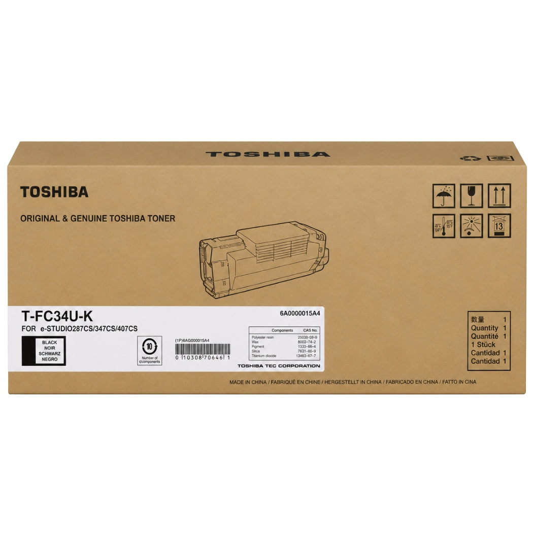 New, Pre-Owned - Toshiba TFC34UK Standard Yield Black Toner Cartridge, T-FC34U-K
