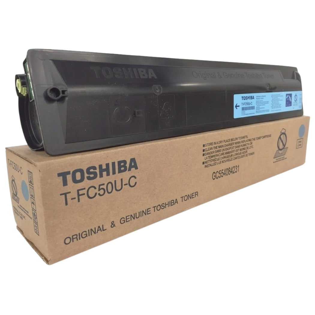 New, Pre-Owned - Toshiba TFC50UC Standard Yield Cyan Toner Cartridge, T-FC50U-C