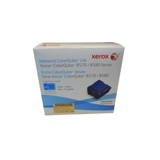 New, Pre-Owned - Xerox ColorQube 8570 / 8580 Cyan Solid Ink Pack (4 Sticks) (108R00946)