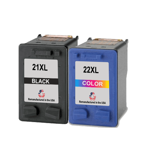 U.S. Remanufactured for HP 21XL Black / HP 22XL Color Combo Pack Ink Cartridges