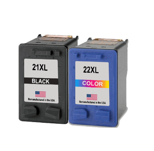 U.S. Remanufactured for HP 21XL Black / HP 22XL Color Combo Pack Ink Cartridges