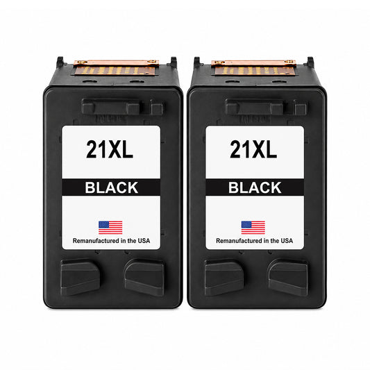 U.S. Remanufactured for HP 21XL (CH569AN) Black Twin Pack Ink Cartridges