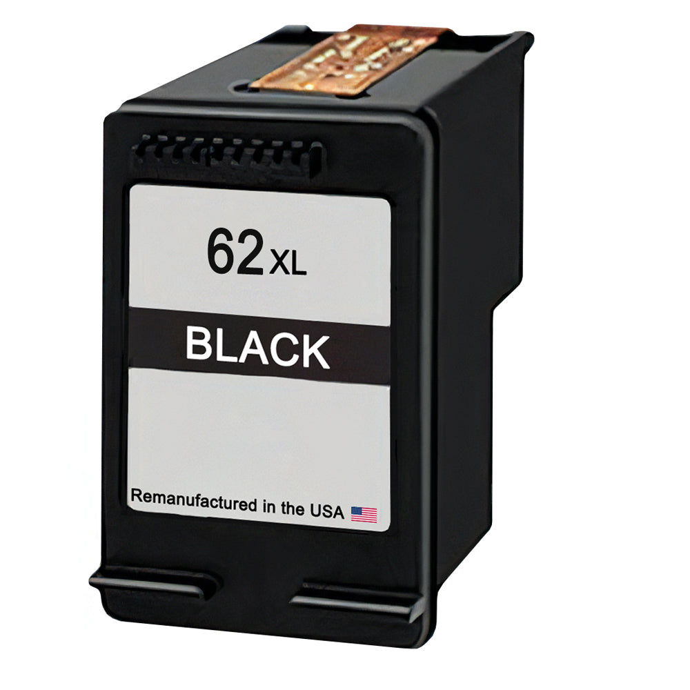 U.S. Remanufactured for HP 62XL (C2P05AN) Black Ink Cartridges