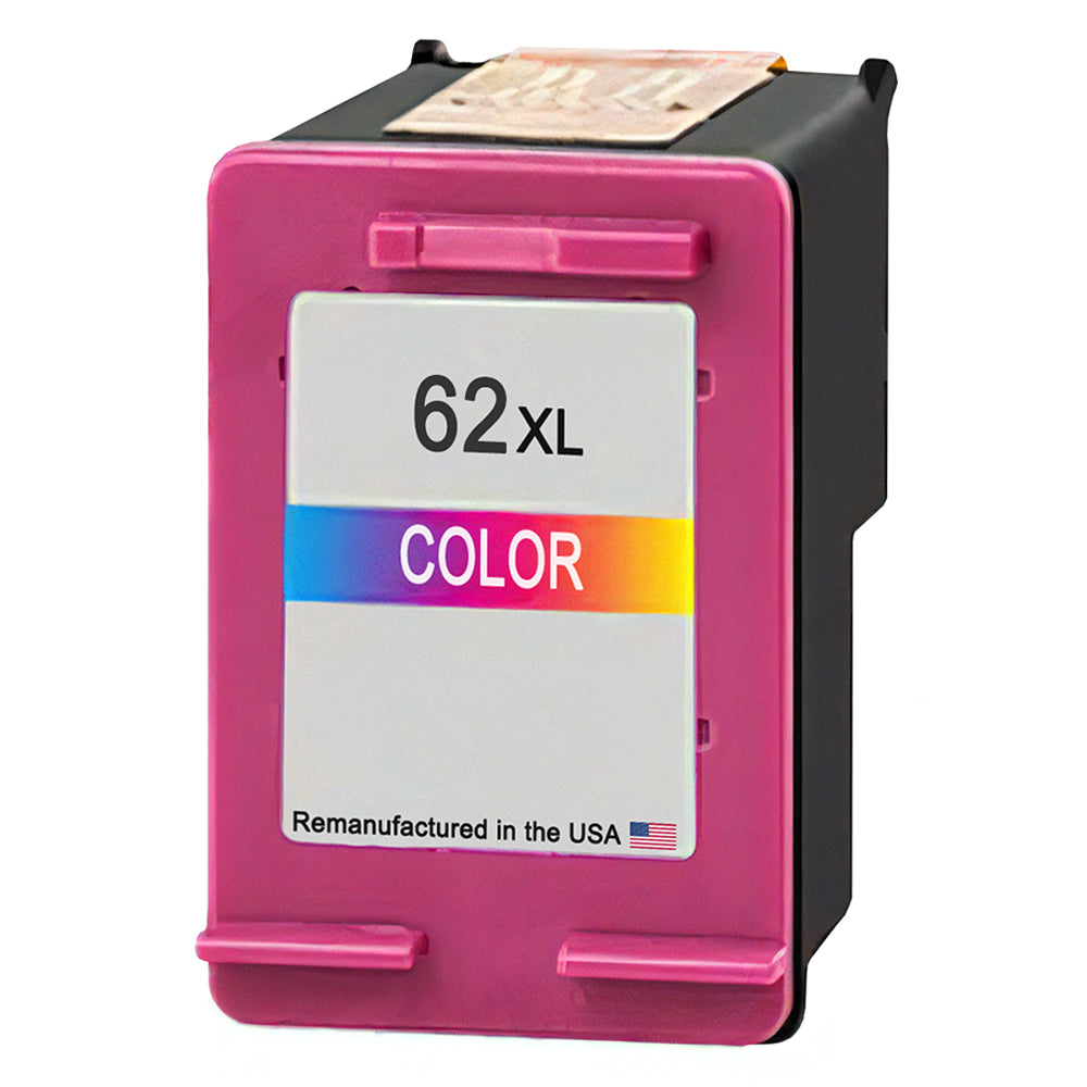 U.S. Remanufactured for HP 62XL (C2P07AN) Tri-Color Ink Cartridges