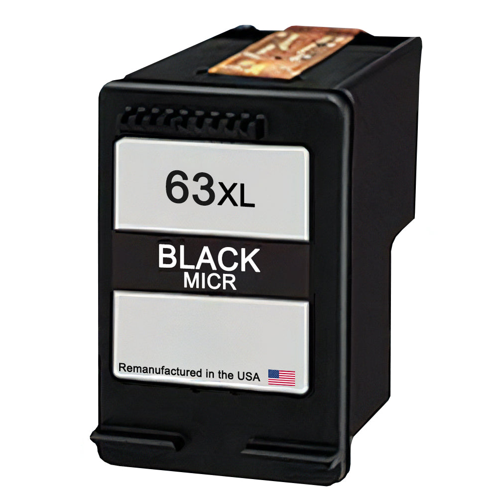 U.S. Remanufactured for HP 63XL (F6U64AN) Black MICR Ink Cartridge