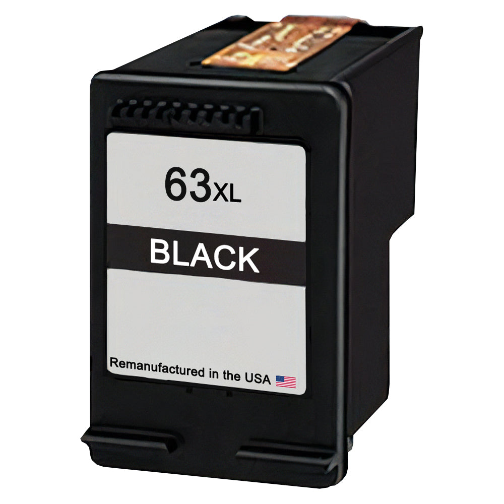 U.S. Remanufactured for HP 63XL (F6U64AN) Black Ink Cartridges