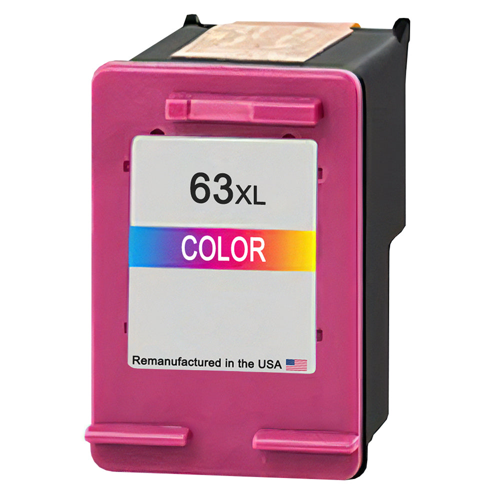 U.S. Remanufactured for HP 63XL (F6U63AN) Tri-Color Ink Cartridges