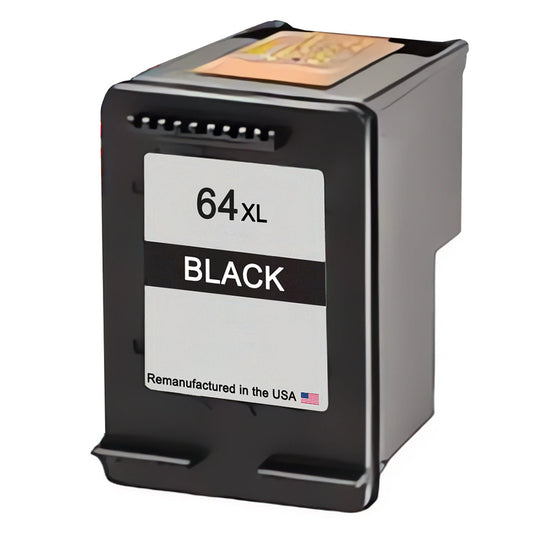 U.S. Remanufactured for HP 64XL (N9J92AN) Black Ink Cartridges