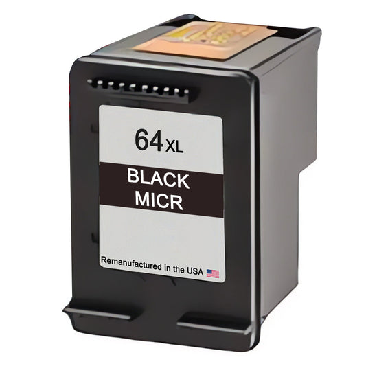 U.S. Remanufactured for HP 64XL (N9J92AN) Black MICR Ink Cartridge