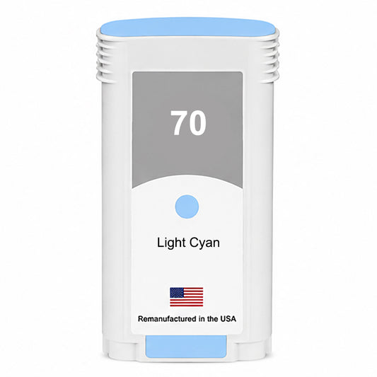 U.S. Remanufactured for HP 70 130-ml (C9390A) Light Cyan Ink Cartridge
