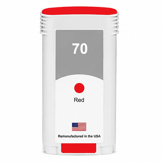 U.S. Remanufactured for HP 70 130-ml (C9456A) Red Ink Cartridge
