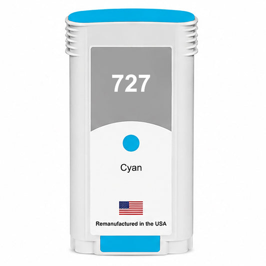 U.S. Remanufactured HP 727 130ml (B3P19A) Cyan Ink Cartridges