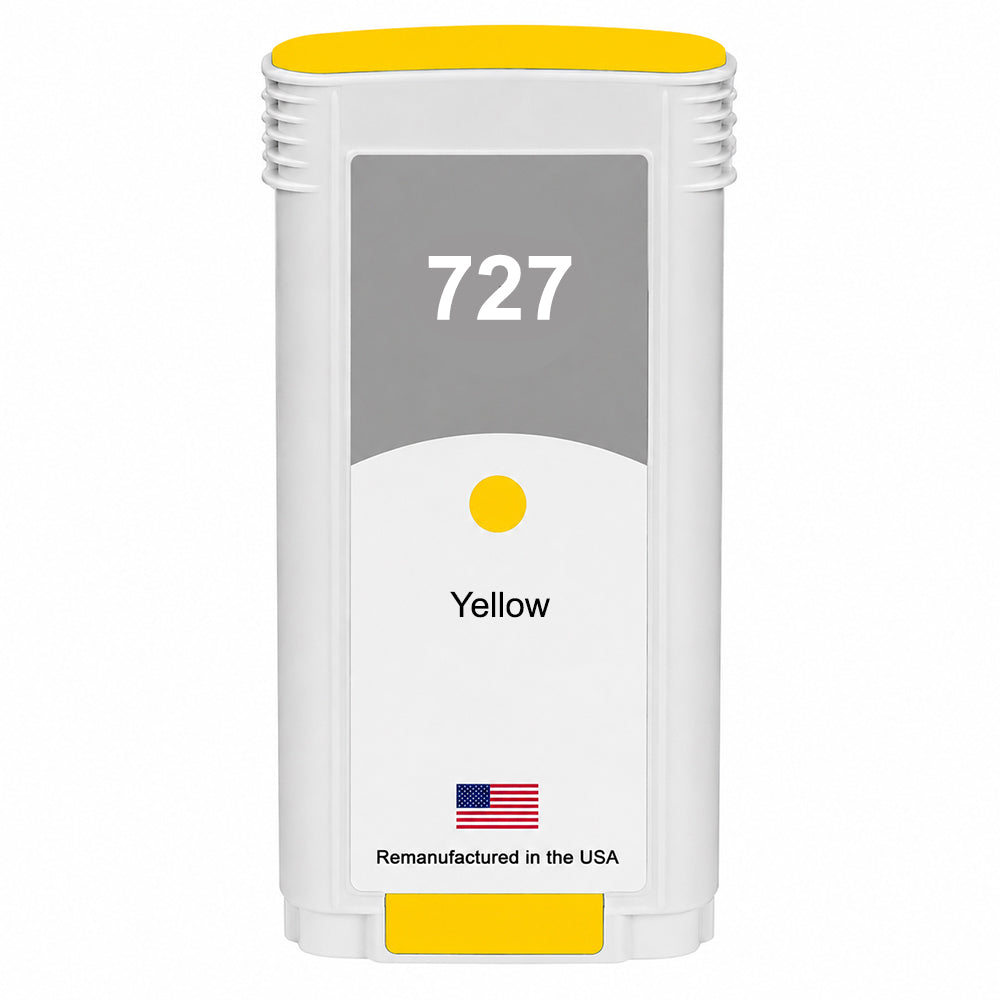 U.S. Remanufactured for HP 727 130ml (B3P21A) Yellow Ink Cartridges