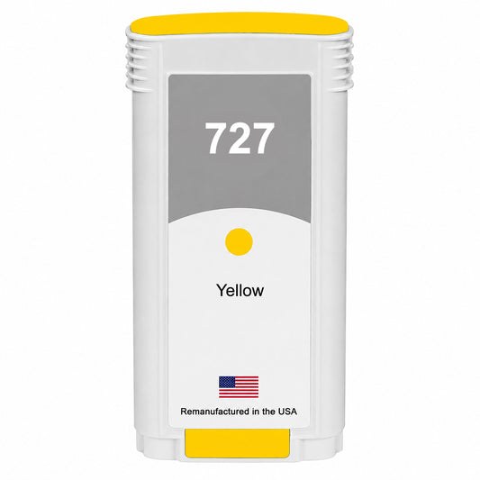 U.S. Remanufactured for HP 727 130ml (B3P21A) Yellow Ink Cartridges