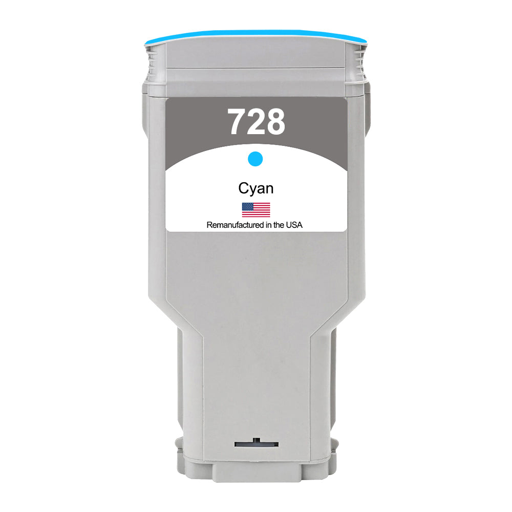 U.S. Remanufactured for HP 728 300ml (F9K17A) Cyan Ink Cartridges