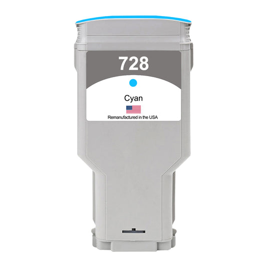 U.S. Remanufactured for HP 728 300ml (F9K17A) Cyan Ink Cartridges