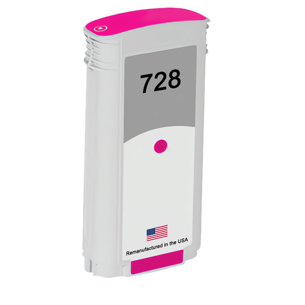 U.S. Remanufactured for HP 728 130ml (F9J66A) Magenta Ink Cartridges