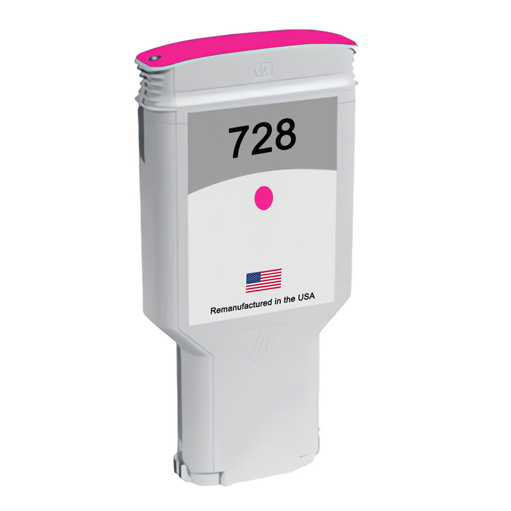 U.S. Remanufactured for HP 728 300m (F9K16A) Magenta Ink Cartridges