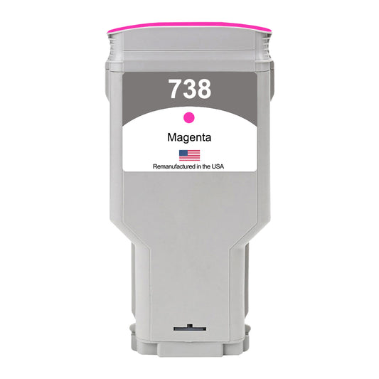 US Remanufactured for HP 738 300ML High Yield Magenta Ink Cartridge, 676M7A