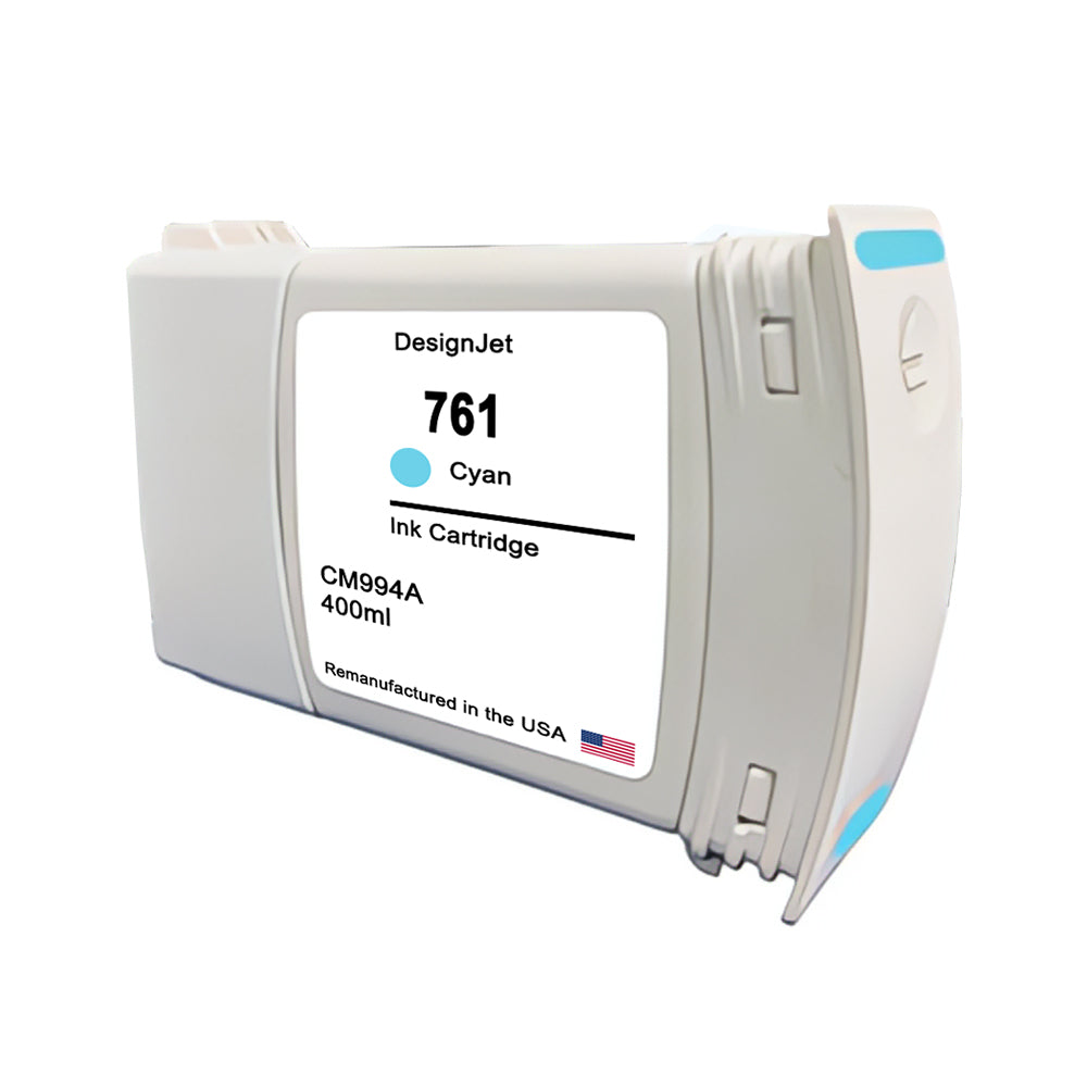 U.S. Remanufactured for HP 761 400ml (CM994A) Cyan Ink Cartridge