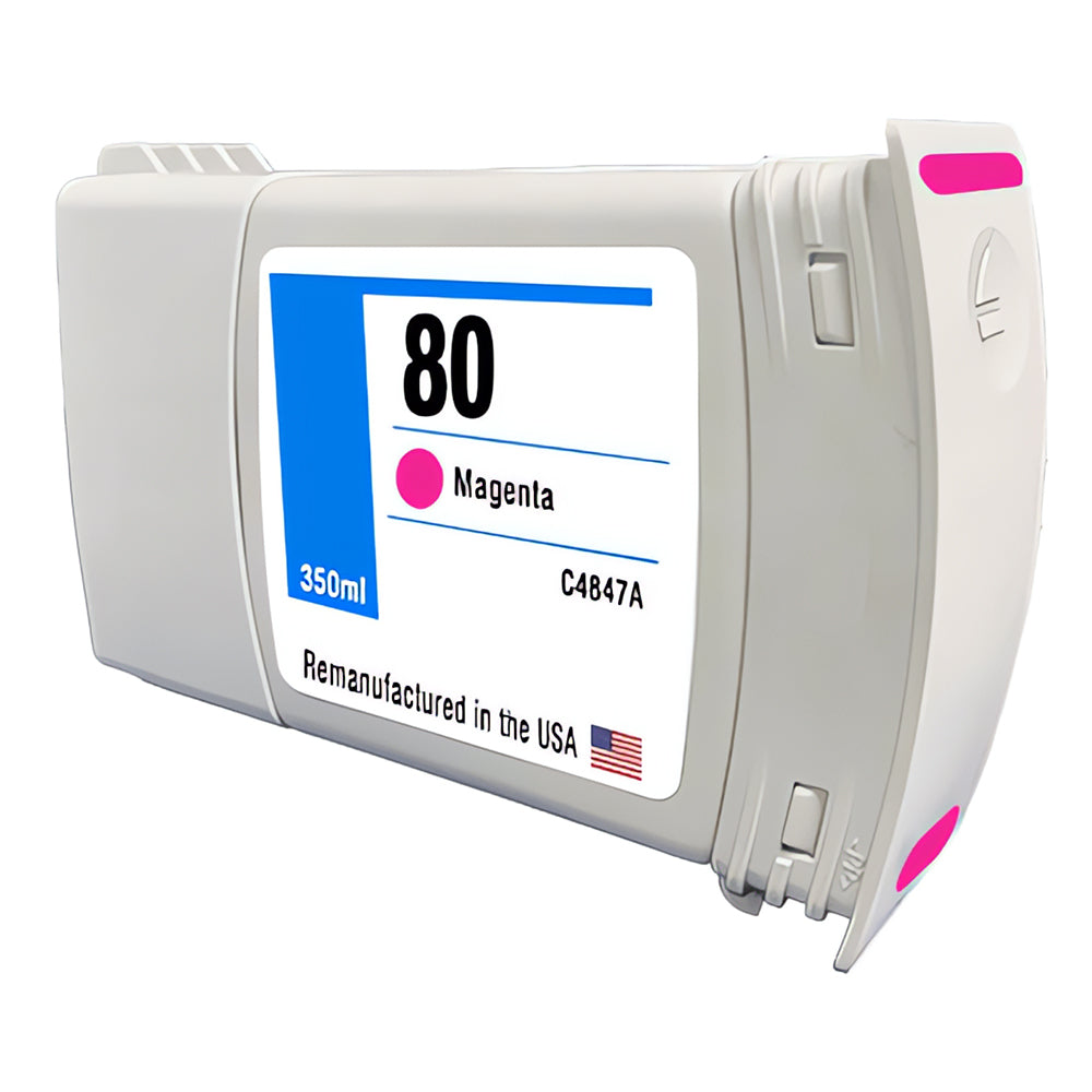 U.S. Remanufactured Ink Cartridge for HP 80 350mL (C4847A) Magenta