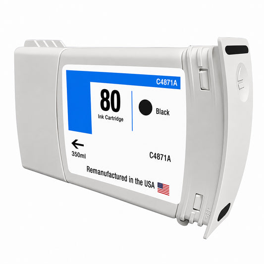 U.S. Remanufactured Ink Cartridge for HP 80 350mL (C4871A) Black
