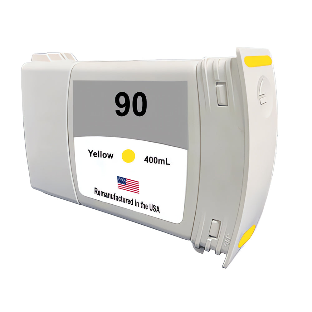 U.S. Remanufactured Ink Cartridge for HP 90 400mL (C5065A) Yellow