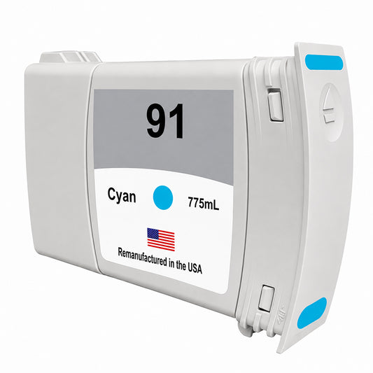 U.S. Remanufactured for HP 91 775mL (C9467A) Cyan Ink Cartridge