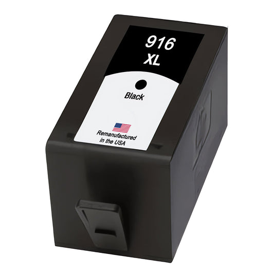 U.S. Remanufactured for HP 916XL (3YL66AN) Black Ink Cartridges New Chip