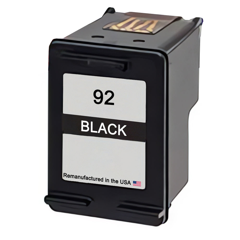 U.S. Remanufactured for HP 92 (C9362WN) Black Ink Cartridge