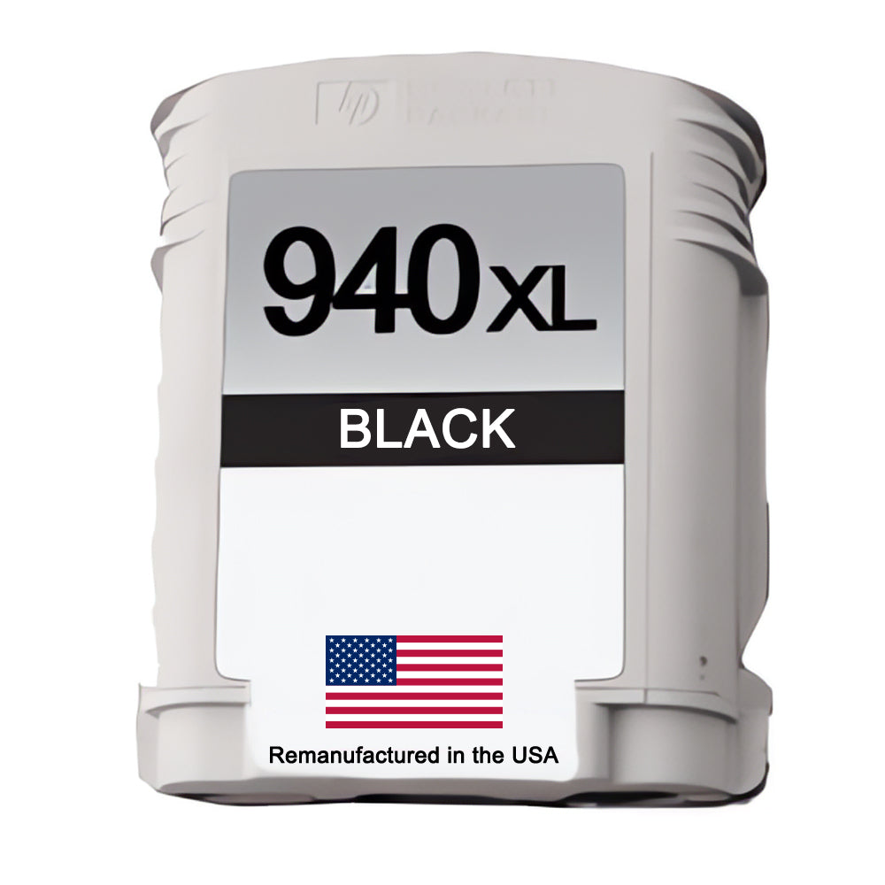 U.S. Remanufactured for HP 940XL (C4906AN) Black Ink Cartridge