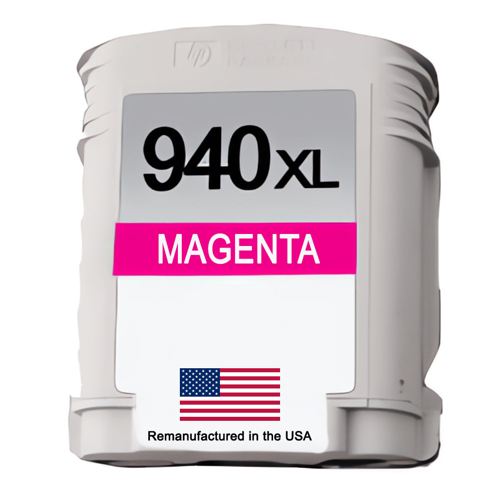 U.S. Remanufactured for HP 940XL (C4908AN) Magenta Ink Cartridge