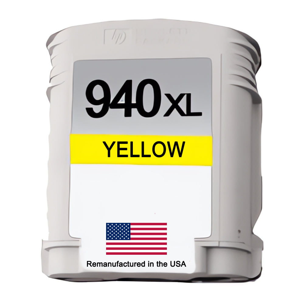 U.S. Remanufactured for HP 940XL (C4909AN) Yellow Ink Cartridge