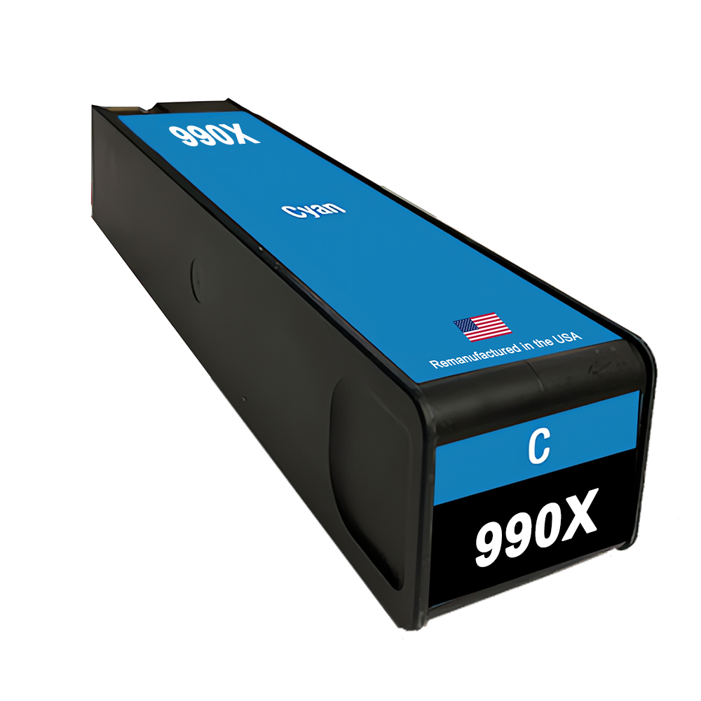 U.S. Remanufactured for HP 990X (M0J89AN) Cyan Ink Cartridge