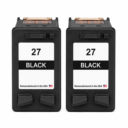 U.S. Remanufactured for HP 27 (C8727AN) Black Twin Pack Ink Cartridges