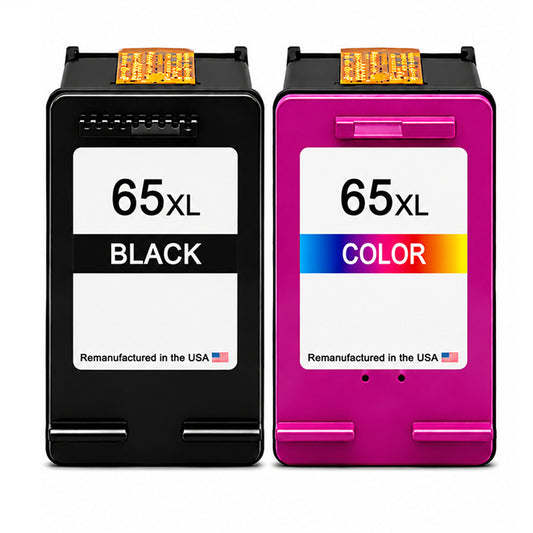 U.S. Remanufactured for HP 65XL Black / Color Combo Pack Ink Cartridges